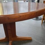 Extendable teak round table – vintage Scandinavian design – Ø120 cm + 2 extensions