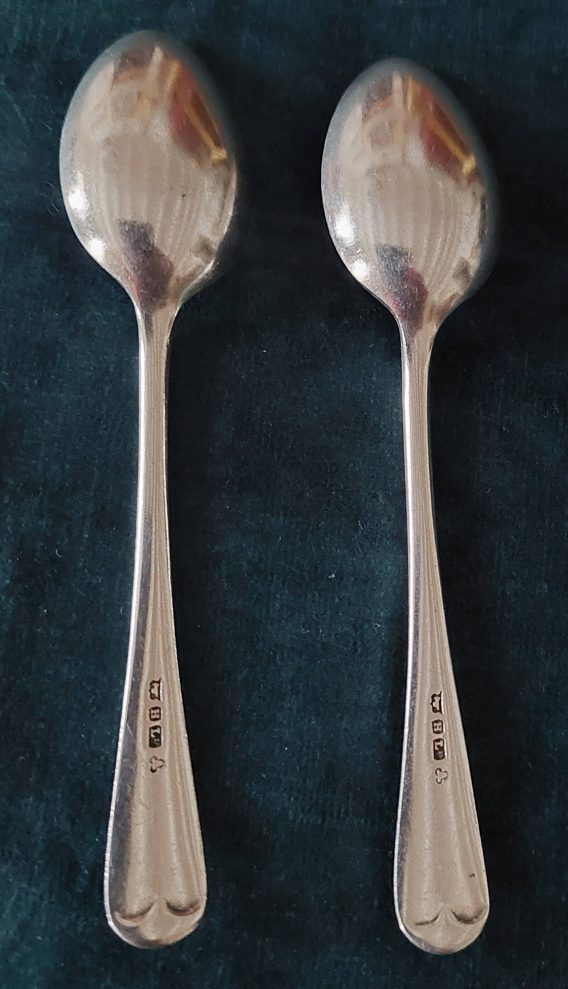 Pair of small silver-plated spoons