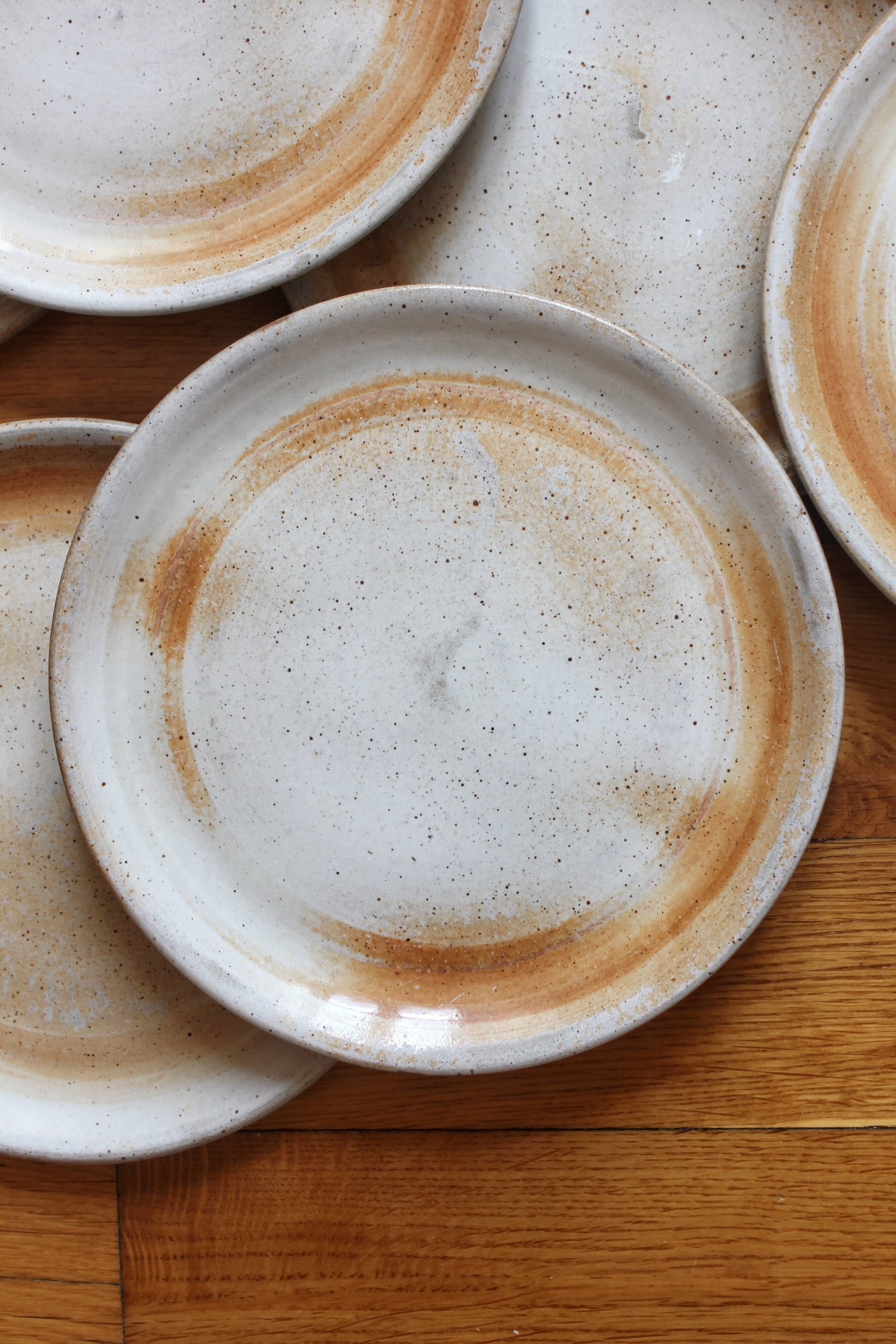 10 dessert plates in sandstone from the vintage 70s marsh
