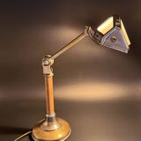 Art Deco desk lamp Pirouett chrome, brass and wood, 1930