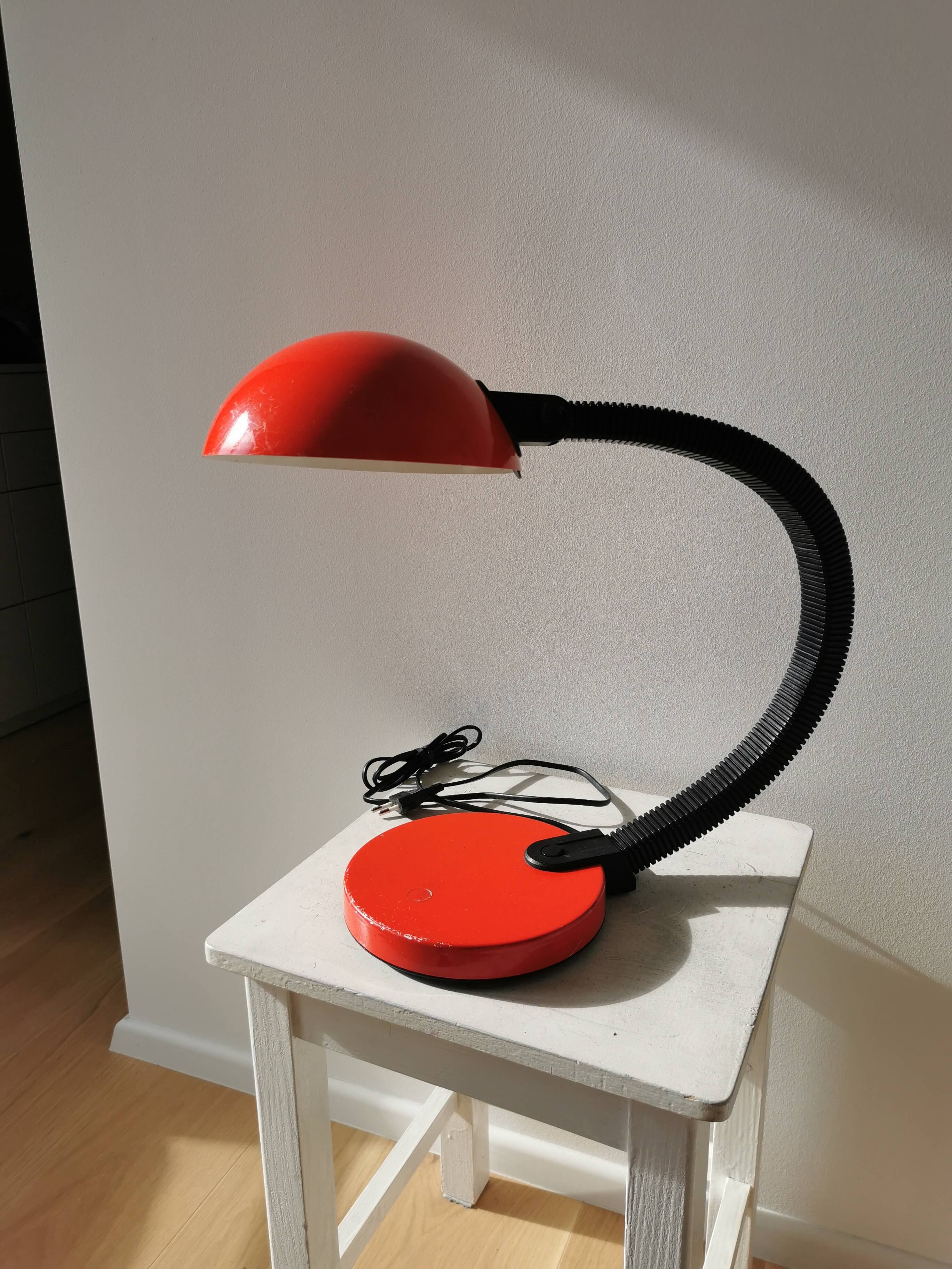 Vintage Red Desk Lamp: Mid-Century Modern Oslo Table Light