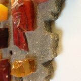 set of two Mod Glass Shard and Cement Wall Art 1960s by J Avoinet