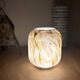 Lampe en verre effet opalin crème et doré