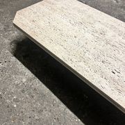 Design coffee table in raw travertine, mid-20th century Italy 1970.
