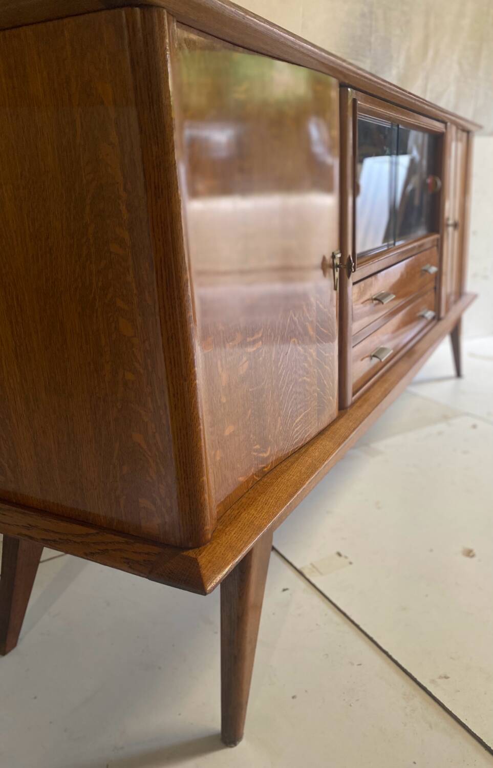 Oak sideboard with compass legs
