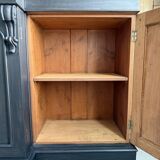 Large black patinated glass bookcase (renovated)