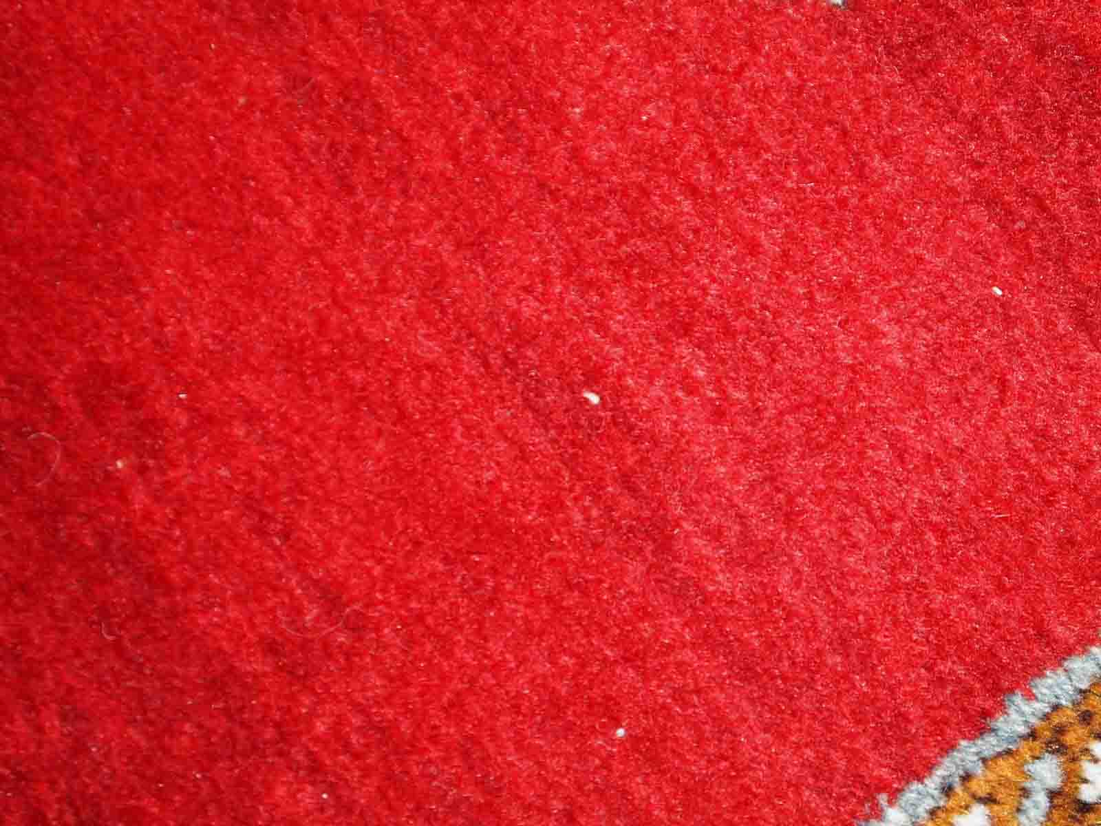 Vintage turkish oushak handmade carpet 110cm x 340cm 1940s, 1c515