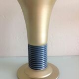 Blue and gold tulip vase in enamelled art deco style / 30s-40s