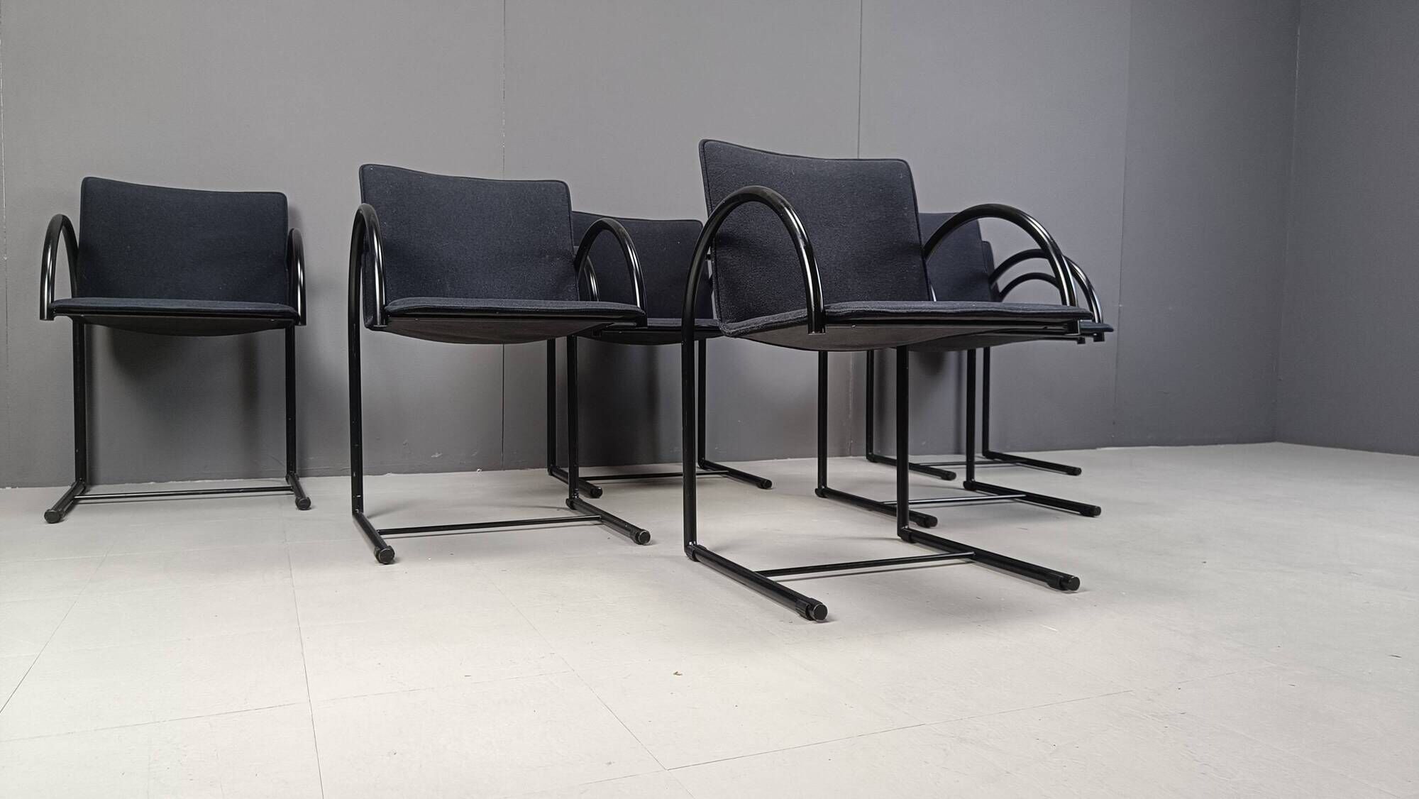 Vintage cirkel chairs by Metaform, 1980s, set of 6