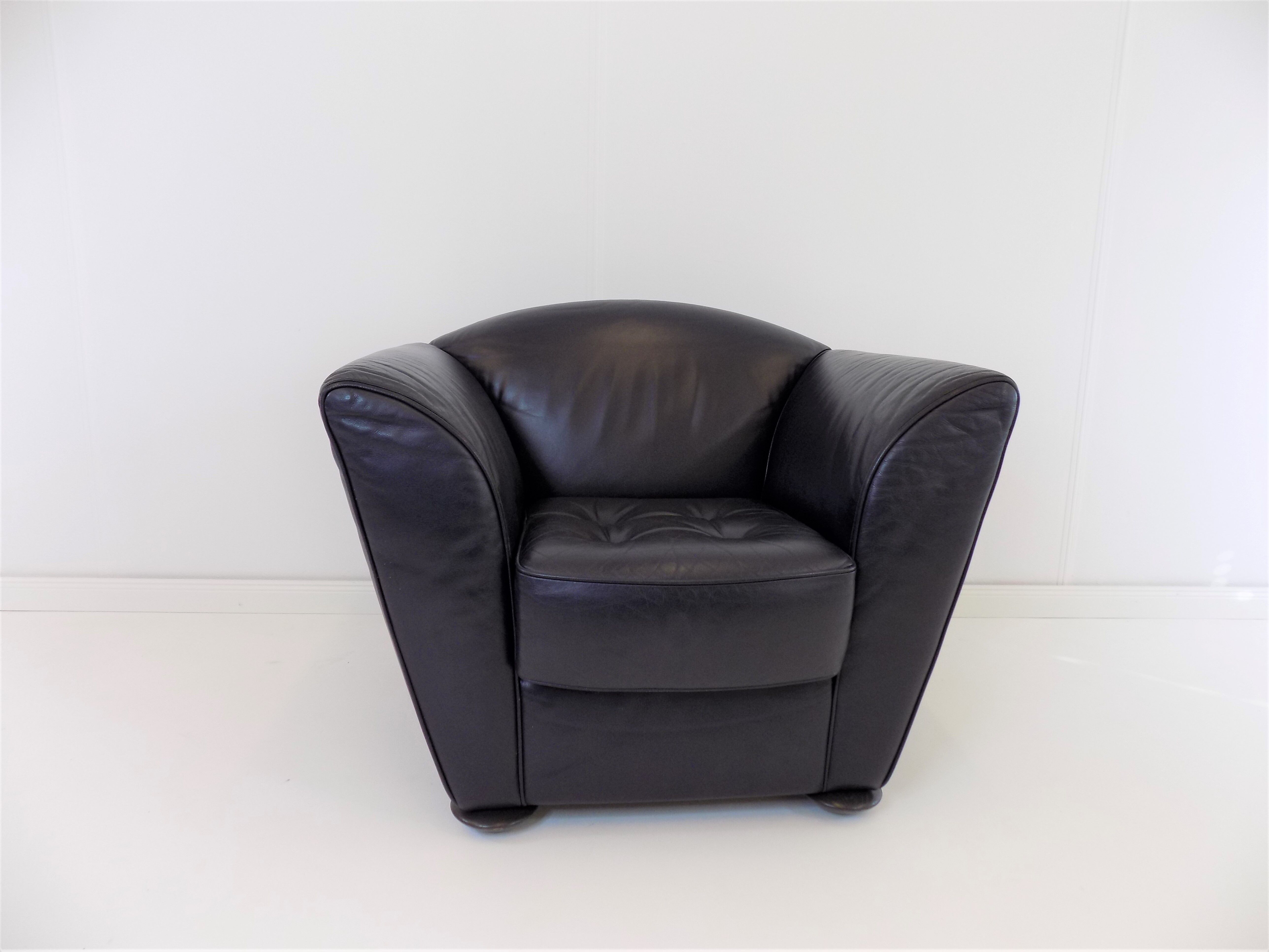 Set de 2 fauteuils en cuir par Peter Maly