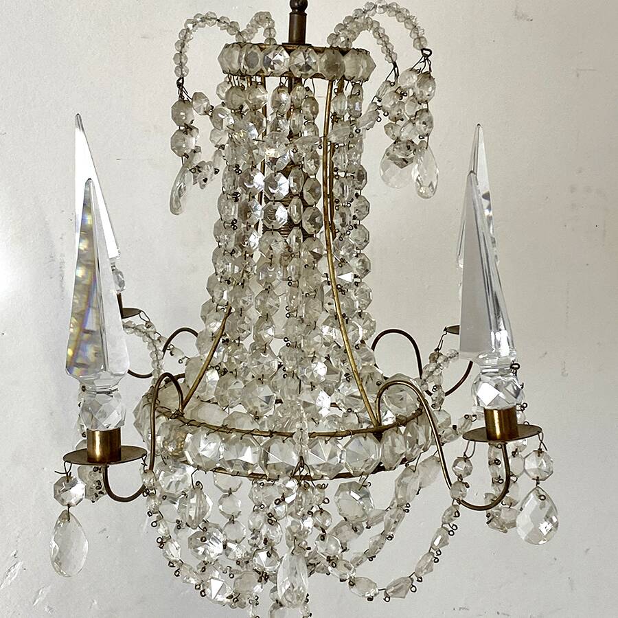 Early 20th century chandelier in bohemian crystal
