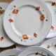 6 assiettes plates anciennes faience Salins - Modèle coquelicot