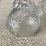 4 coupes à glace en verre  moulé