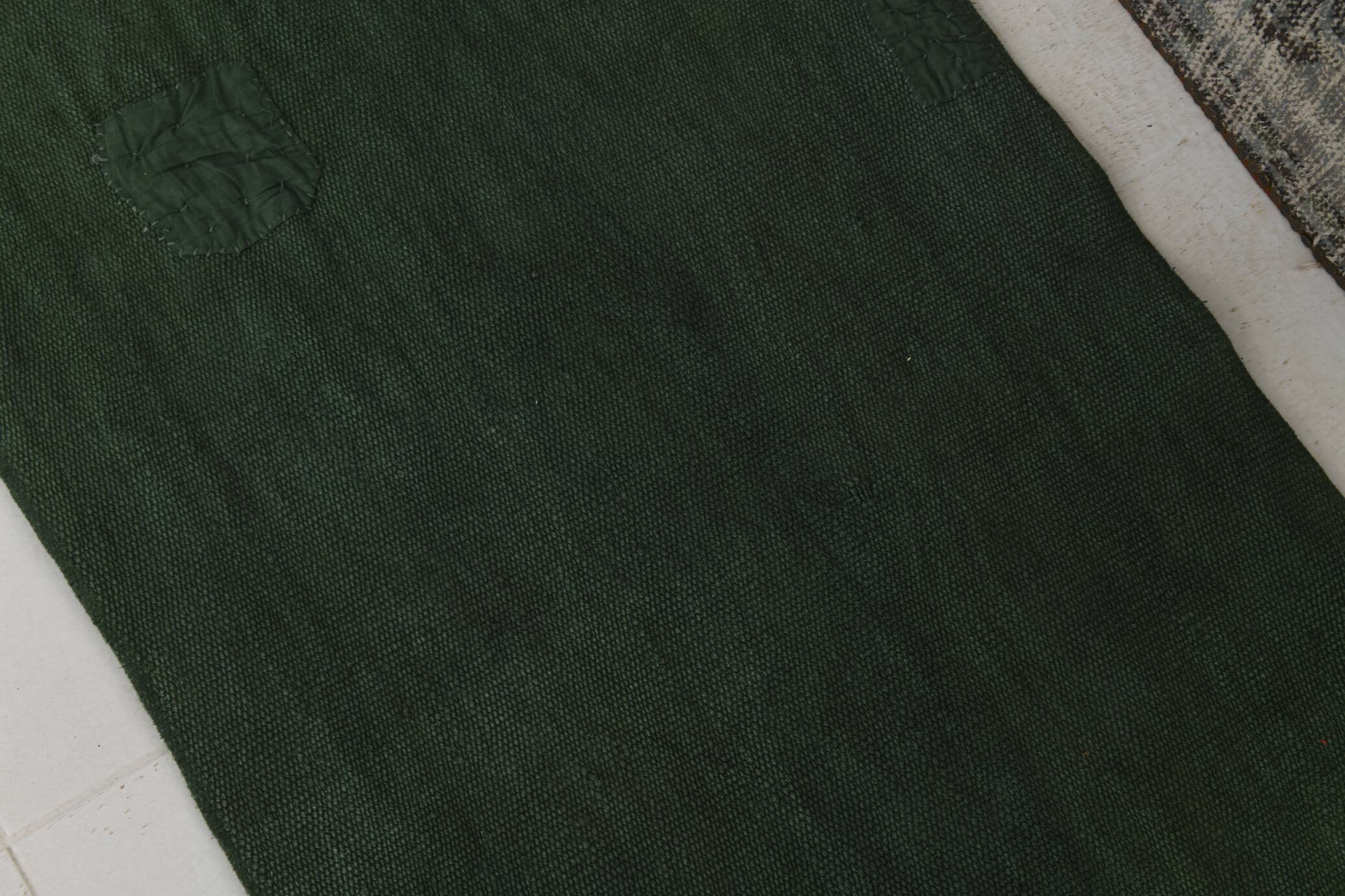 2x8 Turkish Dark Green Vintage Runner Rug, 72x235Cm