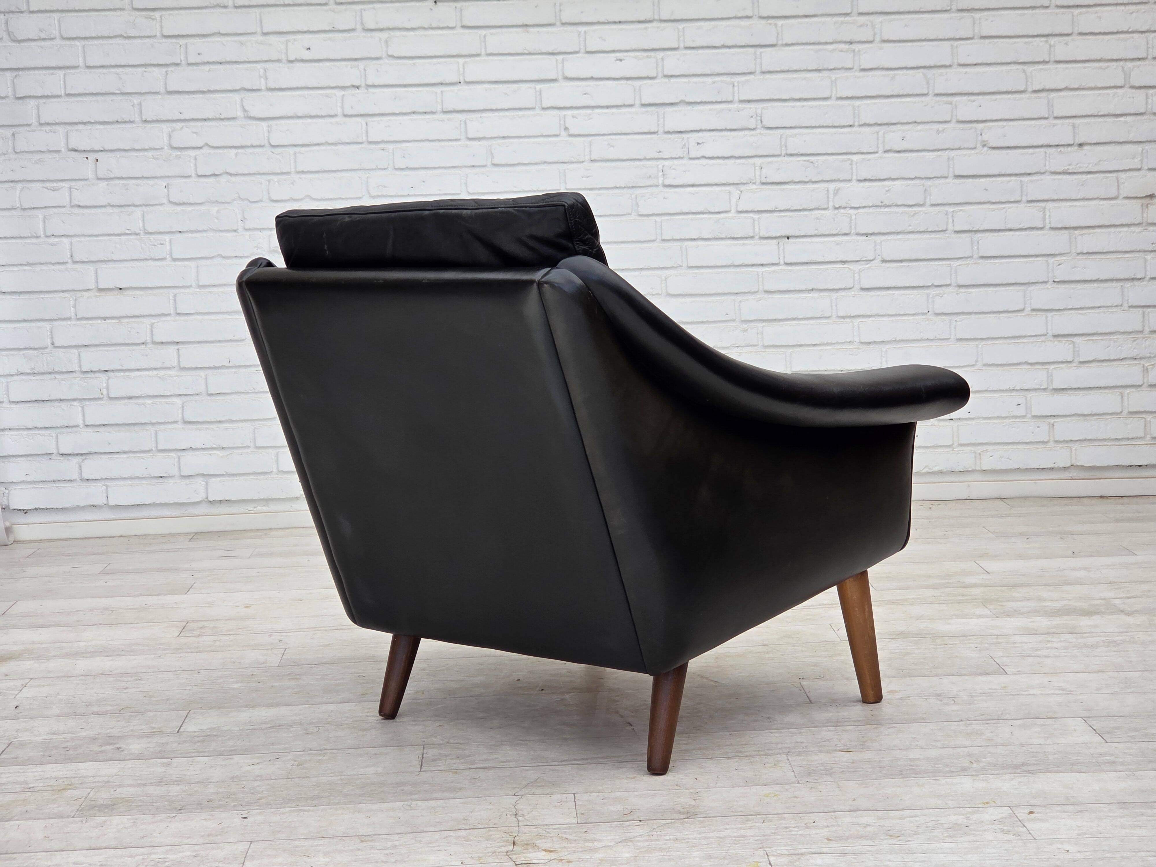 1960s, Danish armchair by Aage Christensen, furniture leather.
