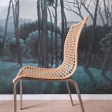 Set of 4 metal and rope table chairs