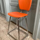 Duo of chair and stool 1970 orange and chromes