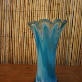 Blown glass vase in flower shape