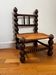 Brutalised Low Chair in Turned Wood in the Style of Charles Dubouyt