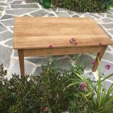 Waxed raw wood coffee table