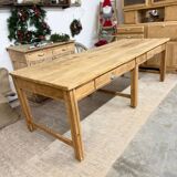 Antique solid oak craft table with drawers