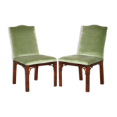 Pair of finely carved Victorian Thomas Chippendale accent chairs.
