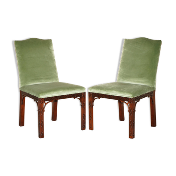 Paire de chaises d'appoint victorien Thomas Chippendale finement sculptées
