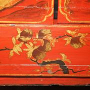 Armoirechinoise antique laquée à la main, grande armoire latérale