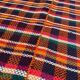 Handwoven vintage accent geometrical rug, colorful wool