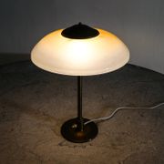 Vintage Danish Mid Century Fog & Mørup Table Lamp in Brass & Glass, 1950s