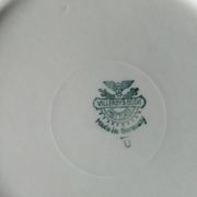 6 flat plates Villeroy & Boch Mettlach celadon green and vintage gold 1960s