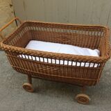 Large cradle wicker vintage organic mattress with "sound"