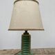 Art Deco table lamp in green ceramic and gold leaf from the 50s