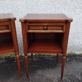 Pair of bedside drawer fluted feet