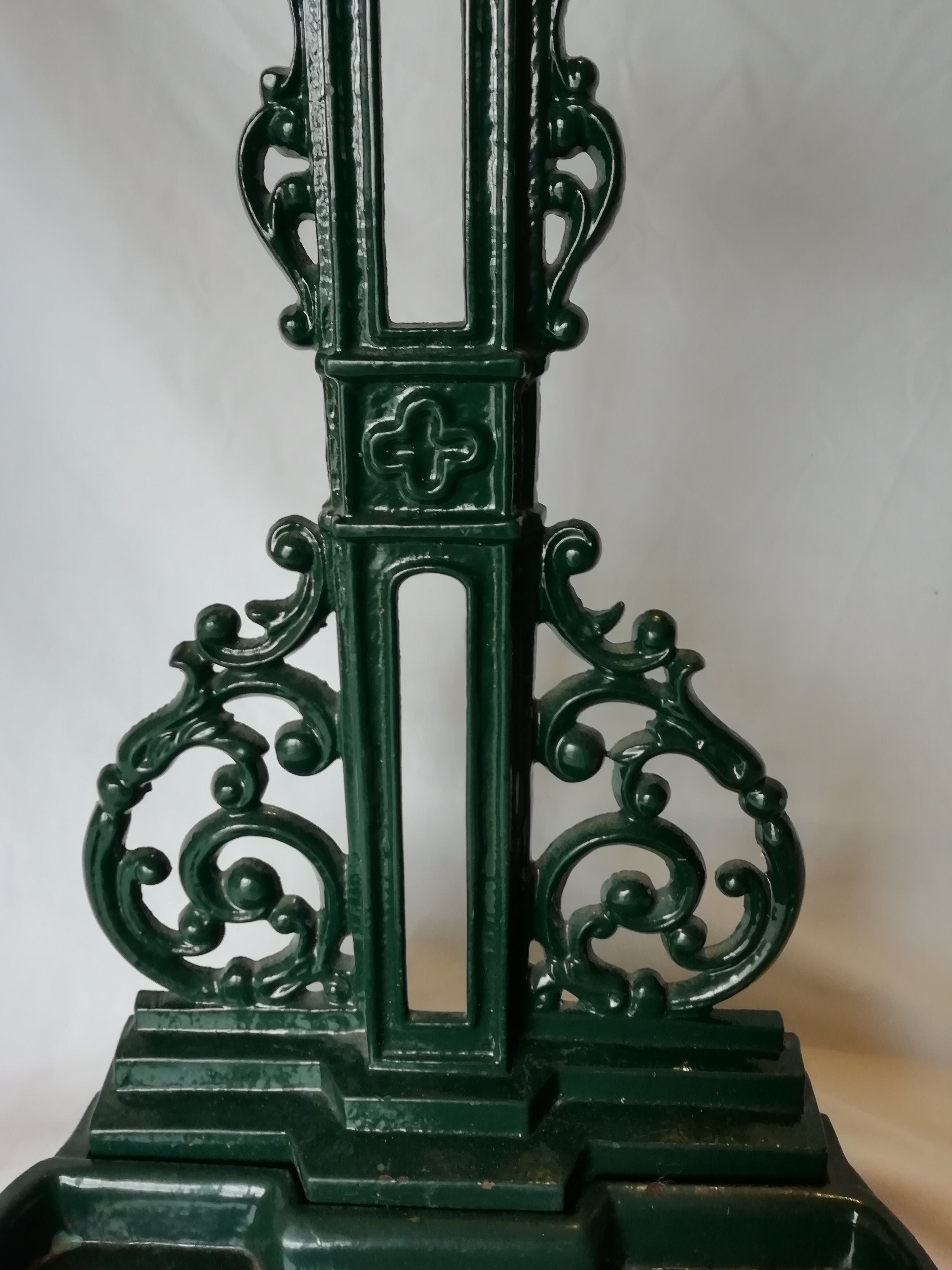 Green emailed cast iron umbrella door