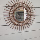 Rattan sun mirror from the 70s