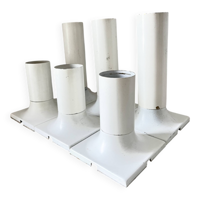 Appliques/plafonniers vintage en métal blanc par Rolf Krüger pour Staff, années 1970, Allemagne
