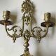 Chandelier d Autel à 2 branches, style Napoléon III, en bronze patine vieil or