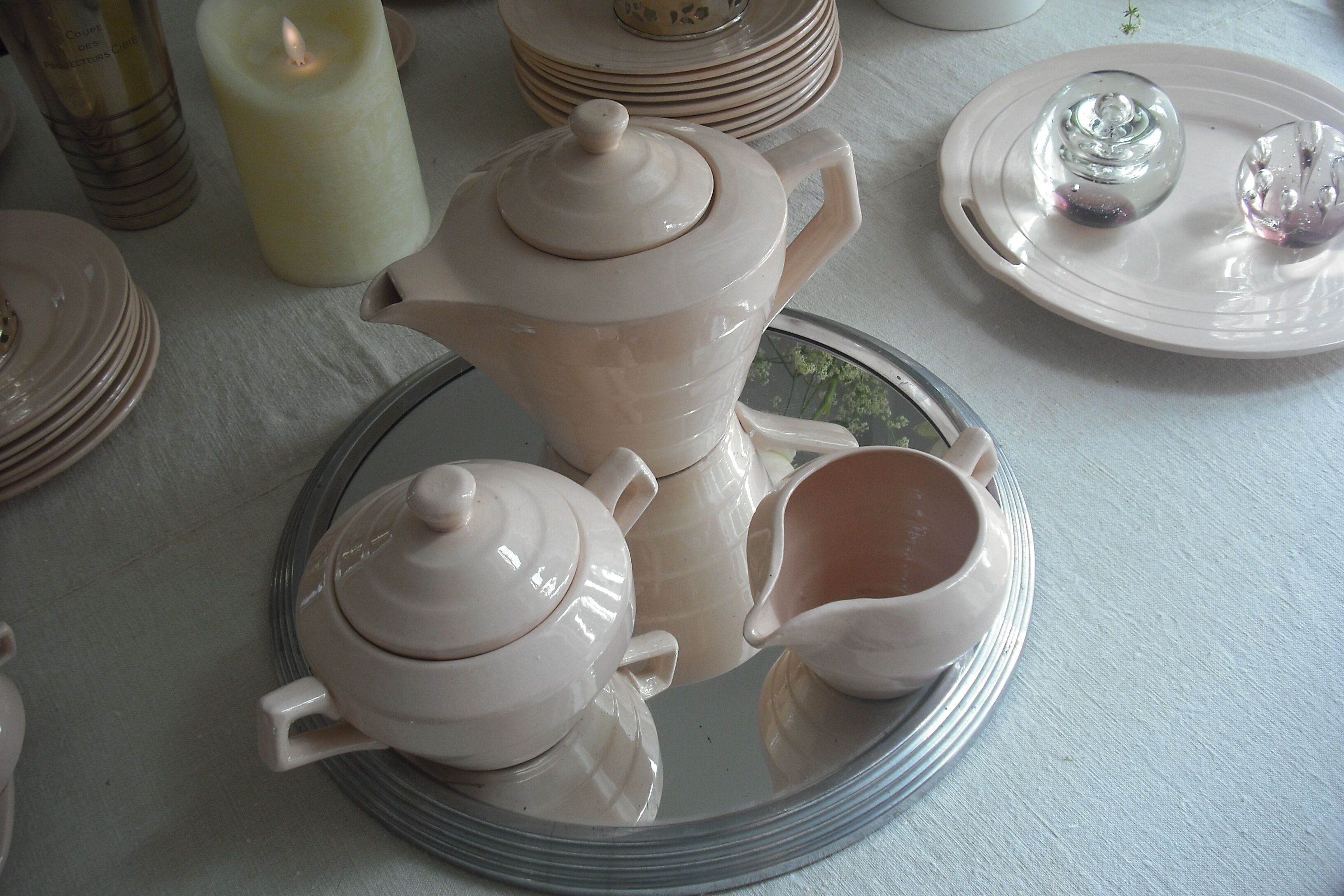 Coffee service powder pink 52 parts 1930