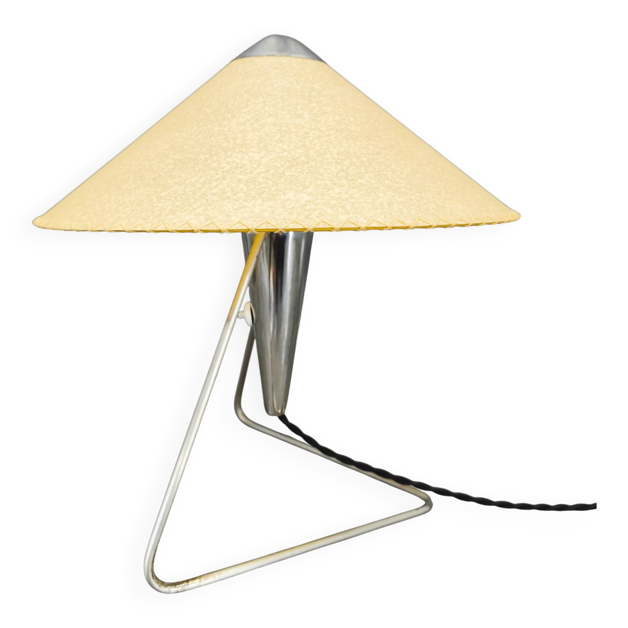 Helena Frantova Table Lamp 1960s Chrome Paper Shade
