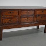 Antique French Oak Apothecary / Filing Cabinet Folding Doors, Early 20th Ce