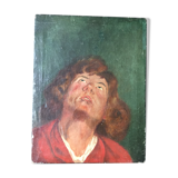 "portrait of man" oil on canvas signed mantovani 1918
