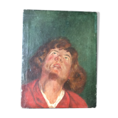 "portrait of man" oil on canvas signed mantovani 1918