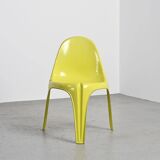 Pair of yellow fiberglass tripod chairs by Walter Frey, circa 1968
