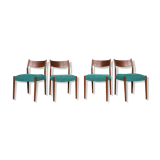 Scandinavian 4 series in teak and psychedelic fabric 1950
