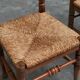 Set of 4 oak and bamboo chairs, 1950s.