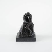 Mother and child art deco figurine signed Rodin, European brown sculptural piece