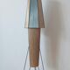 Rare Midcentury Rocket Floor Lamp, Metal and Straw, German Design