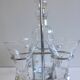 Portable alcohol digestive liquor service design glass & chromed metal stainless steel