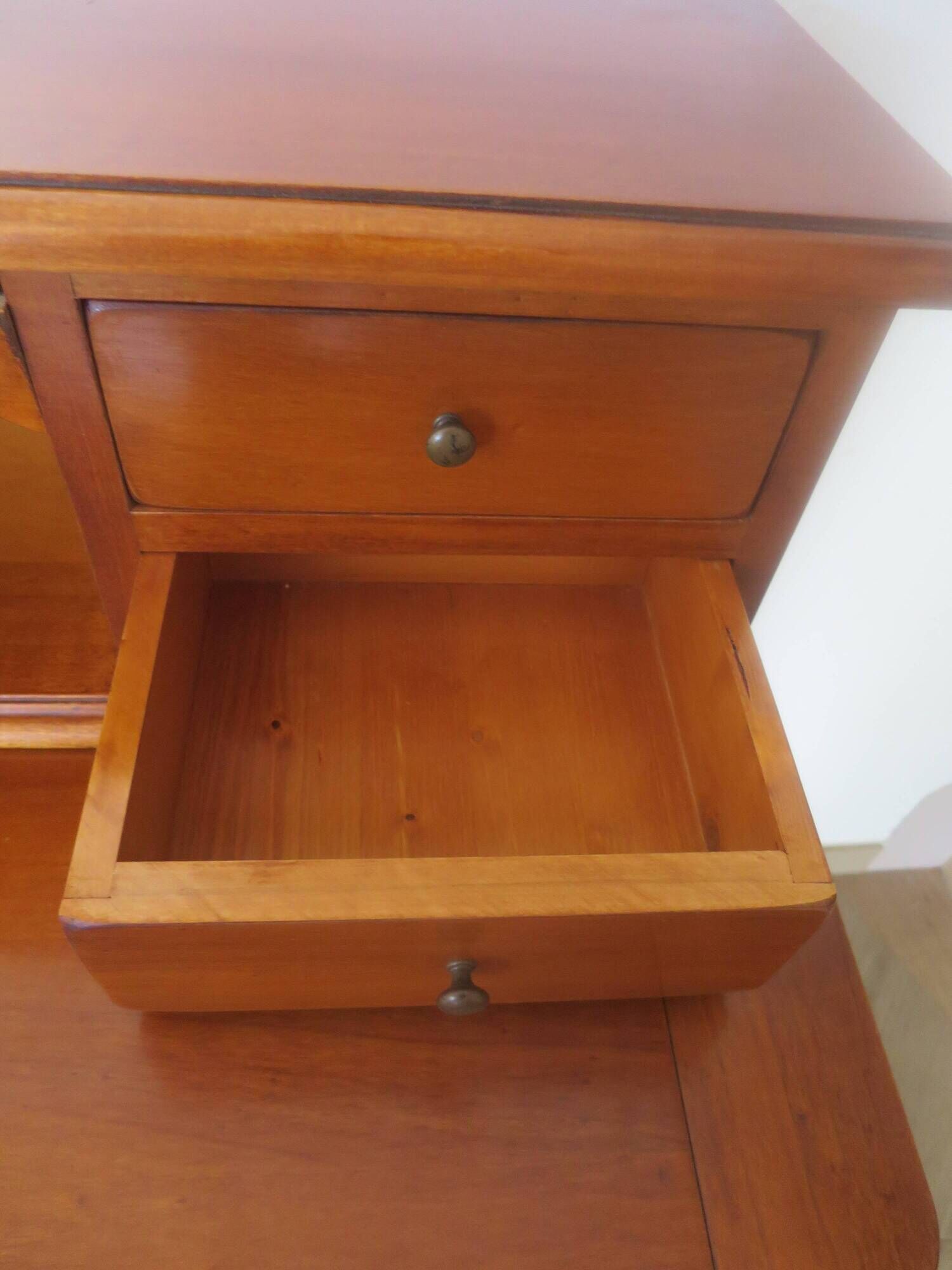 Vintage commode secretary dressing table sliding top 7 drawers cherry wood
